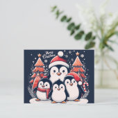 Weihnachts-Penguin von Rp Postkarte (Stehend Vorderseite)