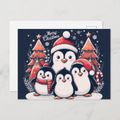 Weihnachts-Penguin von Rp Postkarte (Vorne/Hinten)