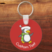 Weihnachts-Penguin Wandern auf Schnee-Schlüsselanh Schlüsselanhänger (Vorderseite)