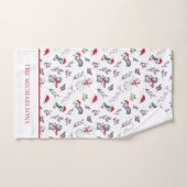 Weihnachts-Penguin Wasserfarbe Badhandtuch Set (Handtuch)