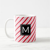 Weihnachts Peppermint Candy Cane Red Stripes Tasse (Links)