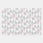 Weihnachts Peppermint Candy Cats Set von drei Geschenkpapier Set (Vorderseite)