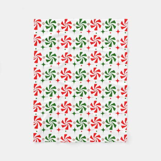 Weihnachts Peppermint Candy Fleecedecke (Vorderseite)