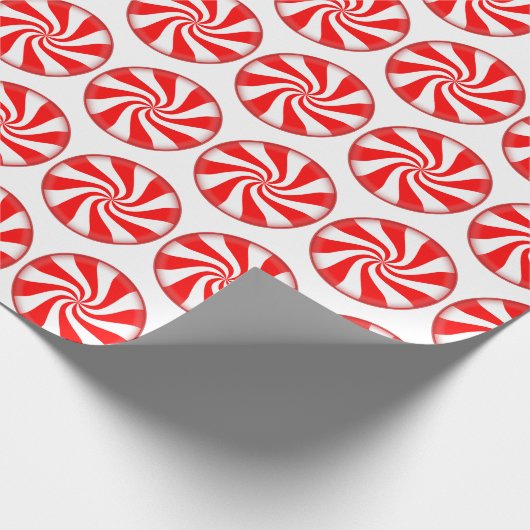 Weihnachts Peppermint Candy Geschenkpapier (Ecke)