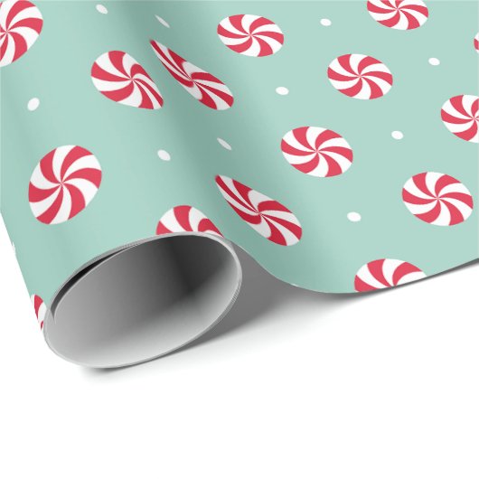 Weihnachts Peppermint Candy Geschenkpapier (Rolleneckpunkt)