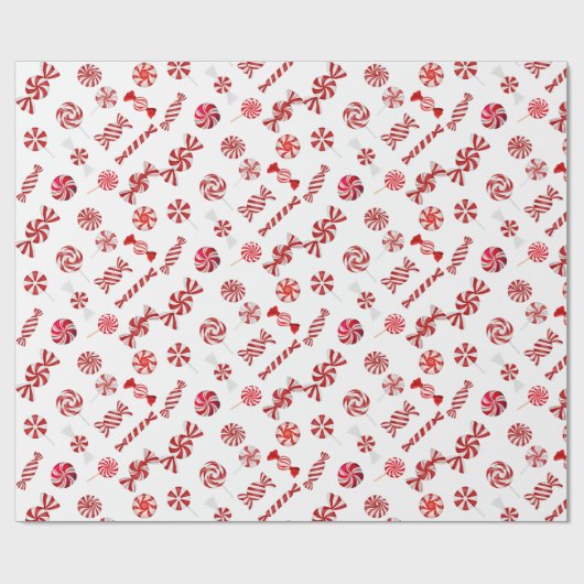 Weihnachts Peppermint Candy Geschenkpapier (Flach)