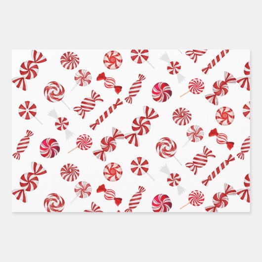 Weihnachts Peppermint Candy Geschenkpapier Set (Vorderseite)
