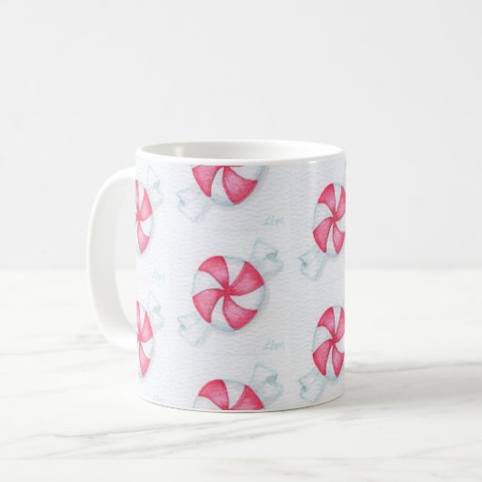 Weihnachts Peppermint Candy Kaffeetasse (Vorderseite Links)