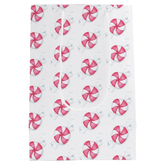 Weihnachts Peppermint Candy Mittlere Geschenktüte (Rückseite)