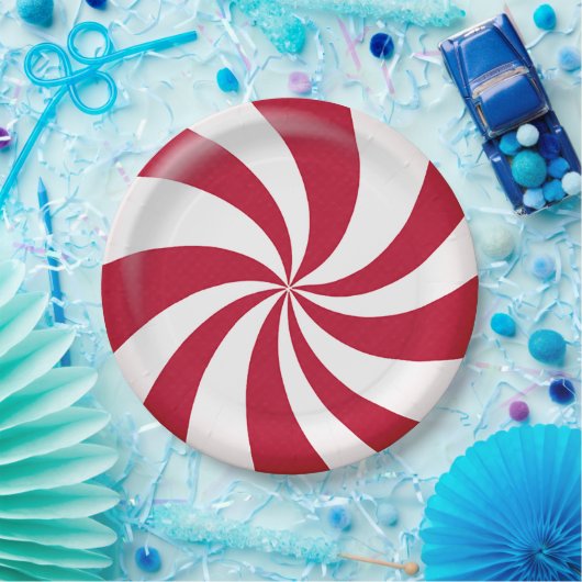 Weihnachts Peppermint Candy Pappteller (Party)