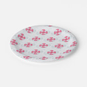 Weihnachts Peppermint Candy Pappteller (Schrägansicht)