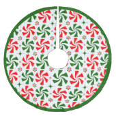 Weihnachts Peppermint Candy Polyester Weihnachtsbaumdecke (Vorderseite)
