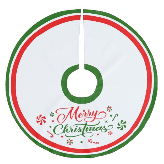 Weihnachts Peppermint Candy Polyester Weihnachtsbaumdecke (Vorderseite)