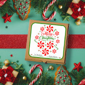 Weihnachts Peppermint Candy Quadratischer Aufkleber