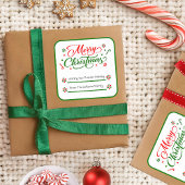 Weihnachts Peppermint Candy Quadratischer Aufkleber