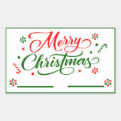 Weihnachts Peppermint Candy Rechteckiger Aufkleber (Vorderseite)