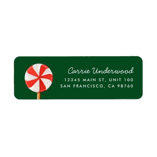 Weihnachts Peppermint Candy Return Address Label (Vorne)