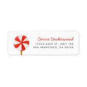 Weihnachts Peppermint Candy Return Address Label (Vorne)