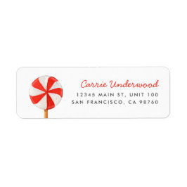 Weihnachts Peppermint Candy Return Address Label