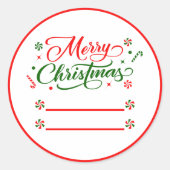 Weihnachts Peppermint Candy Runder Aufkleber (Vorderseite)