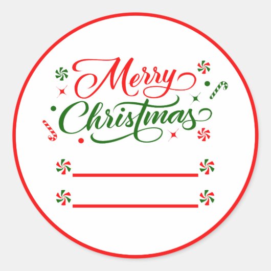 Weihnachts Peppermint Candy Runder Aufkleber (Vorderseite)
