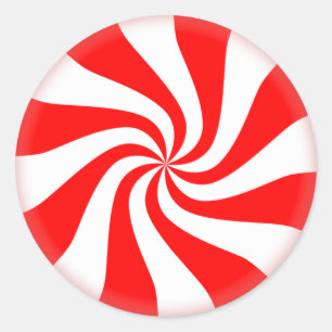 Weihnachts Peppermint Candy Runder Aufkleber