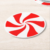 Weihnachts Peppermint Candy Runder Pappuntersetzer (Angewinkelt)