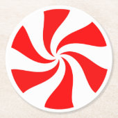 Weihnachts Peppermint Candy Runder Pappuntersetzer (Vorderseite)