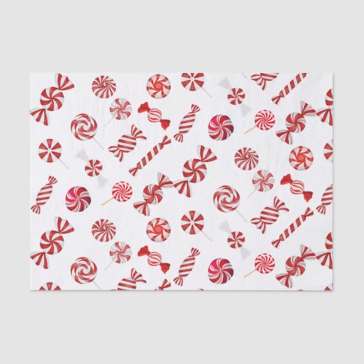 Weihnachts Peppermint Candy Seidenpapier (Vorderseite)