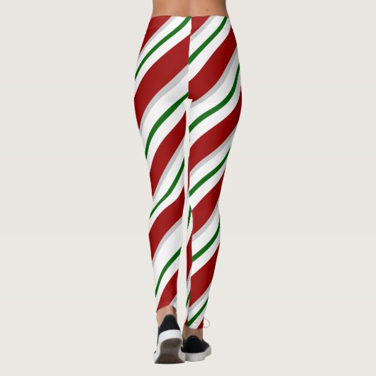 Weihnachts Peppermint Candy Stripe Leggings Pants (Rückseite)