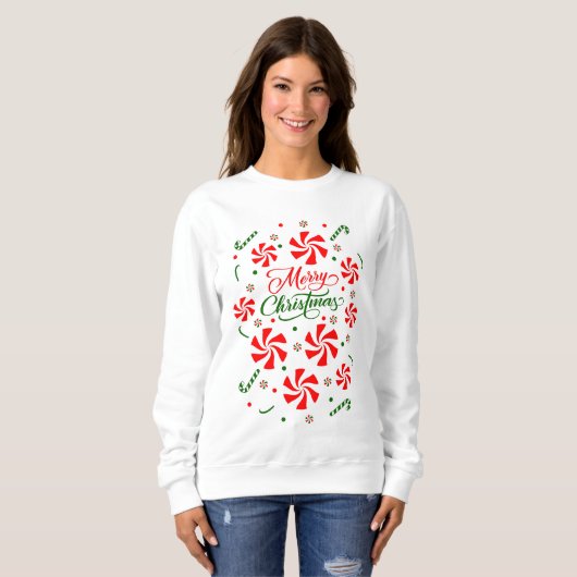 Weihnachts Peppermint Candy Sweatshirt (Vorne ganz)