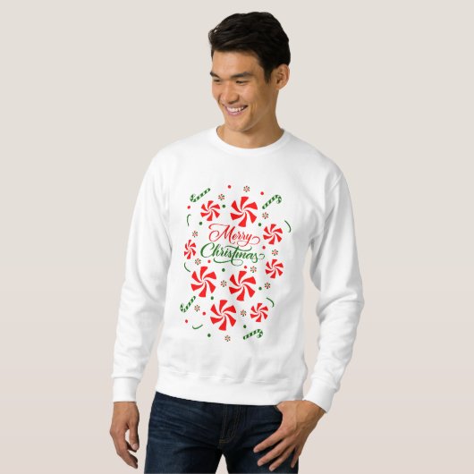 Weihnachts Peppermint Candy Sweatshirt (Vorne ganz)