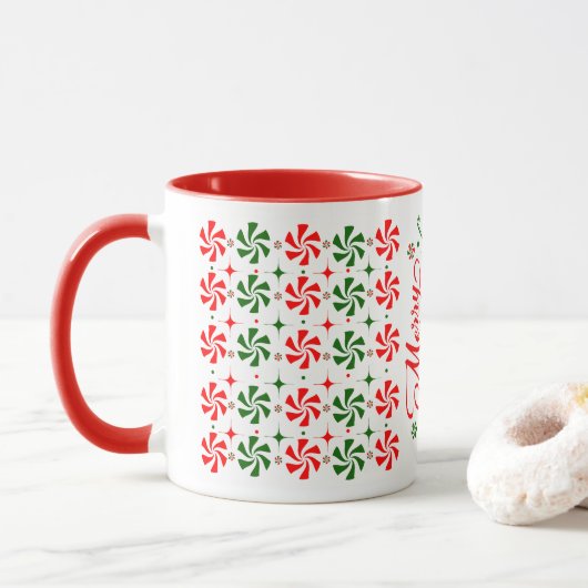 Weihnachts Peppermint Candy Tasse (Mit Donut)