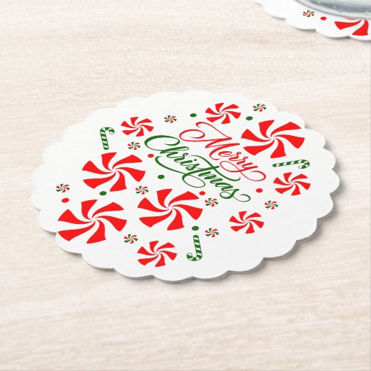 Weihnachts Peppermint Candy Untersetzer (angewinkelt)