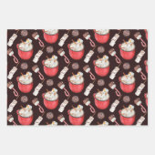 Weihnachts Peppermint Hot Cocoa Snowman Geschenkpapier Set (Vorderseite)