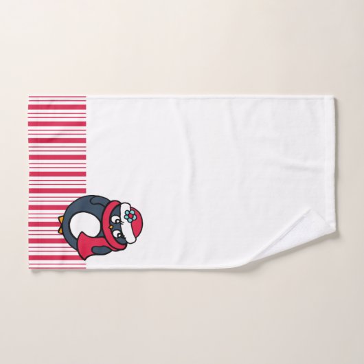 Weihnachts Peppermint Pinguin Handtuch Set (Handtuch)