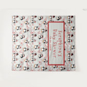 Weihnachts Peppermint Pinguins Babydusche Hintergr Wandteppich (Vorderseite (Horizontal))