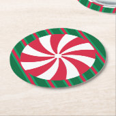 Weihnachts-Peppermint Runder Pappuntersetzer (Angewinkelt)