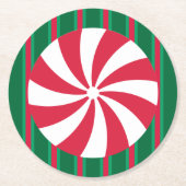 Weihnachts-Peppermint Runder Pappuntersetzer (Vorderseite)