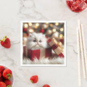 Weihnachts-Perserkätzchen in einer Geschenkboxen Serviette (Beispiel)