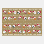 Weihnachts Personalisiert Baller Sports Wrapping P Geschenkpapier Set (Vorderseite 3)