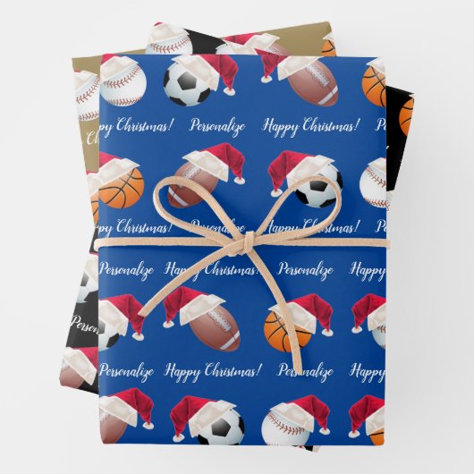 Weihnachts Personalisiert Baller Sports Wrapping P Geschenkpapier Set (Beispiel)