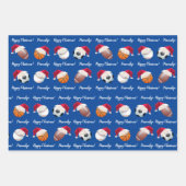 Weihnachts Personalisiert Baller Sports Wrapping P Geschenkpapier Set (Vorderseite)