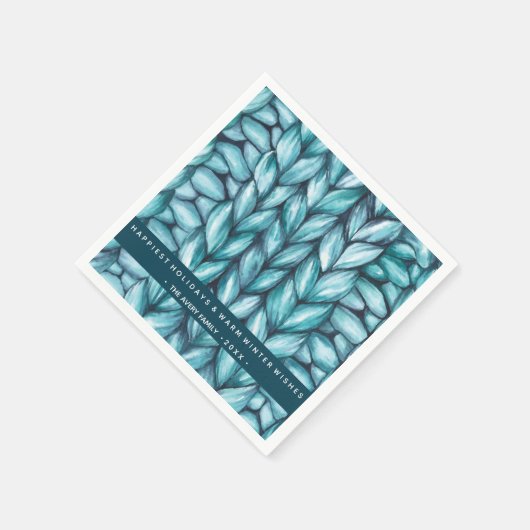 Weihnachts Personalisiert geknetet Serviette (Ecke)