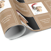 Weihnachts Personalisierte Fotovorlage braun Geschenkpapier (Rolleneckpunkt)