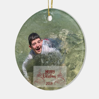 Weihnachts-Personalisierte Typografie Keramik Ornament