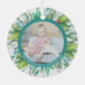 Weihnachts-Personalisierter Foto Ornament Aus Glas (Vorderseite)