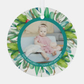 Weihnachts-Personalisierter Foto Ornament Aus Glas (Rückseite)