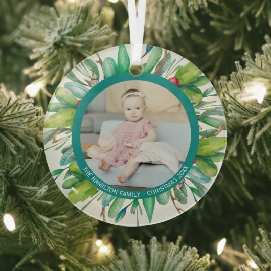 Weihnachts-Personalisierter Foto Ornament Aus Glas (InSitu)