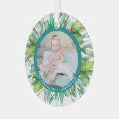Weihnachts-Personalisierter Foto Ornament Aus Glas (Vorderseite links)